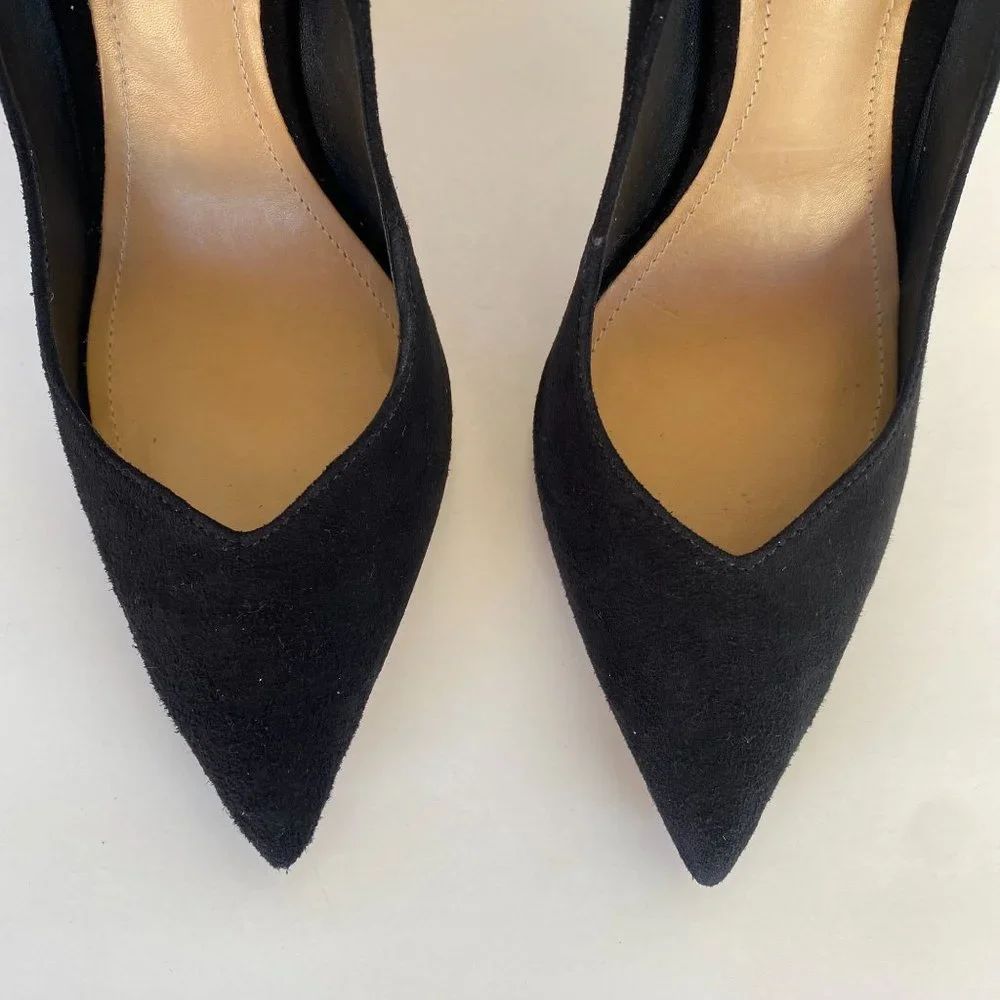 NIB SCHUTZ MONALIZA BLACK SUEDE POINT TOE PUMPS SZ 9 10 - Picture 4 of 9